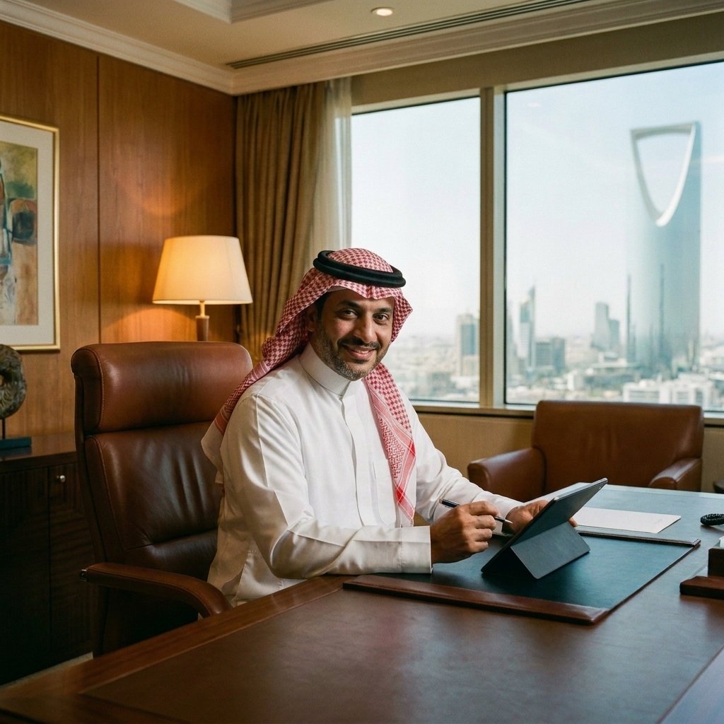 Businessman sitting at office desk 20260927083703
